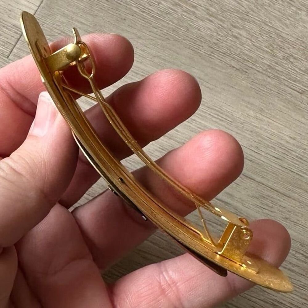 Celestial Moon Sun Boho Gold French Hair Clip - Picture 9 of 9